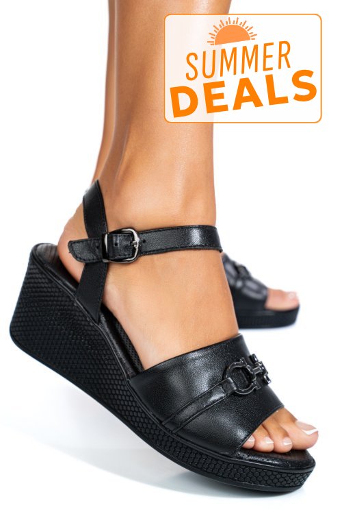 Sandale negre piele naturala 4s7775
