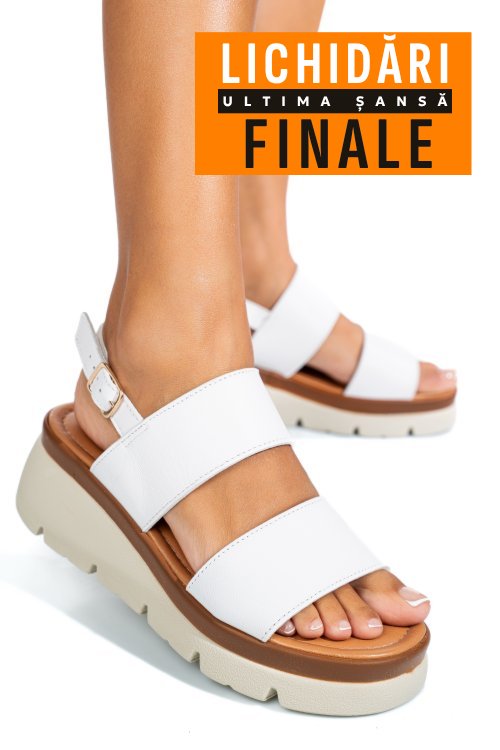 Sandale albe piele naturala 1s778362