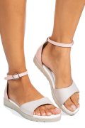 SANDALE BEJ FLORAL PIELE NATURALA 5S7718
