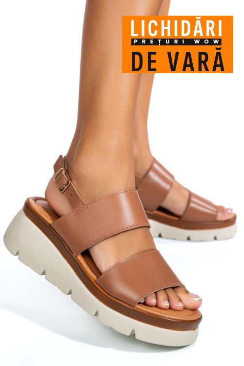 Sandale maro piele naturala 1s778362
