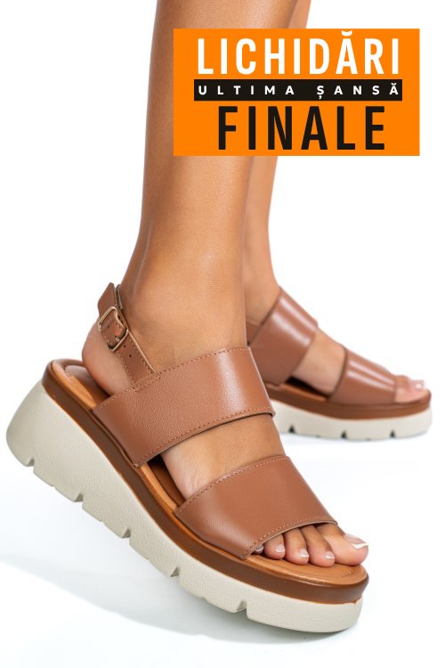Sandale maro piele naturala 1s778362