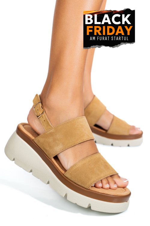 Sandale maro piele naturala intoarsa 1s778362