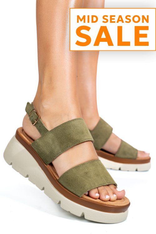 Sandale khaki piele naturala intoarsa 1s778362