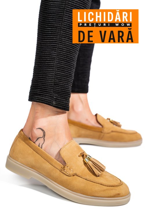 Mocasini maro piele naturala intoarsa es77m8854