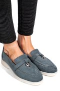 MOCASINI ALBASTRI PIELE NATURALA INTOARSA 4S7755