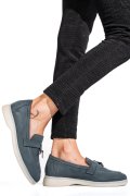 MOCASINI ALBASTRI PIELE NATURALA INTOARSA 4S7755