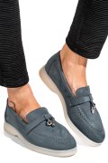 MOCASINI ALBASTRI PIELE NATURALA INTOARSA 4S7755