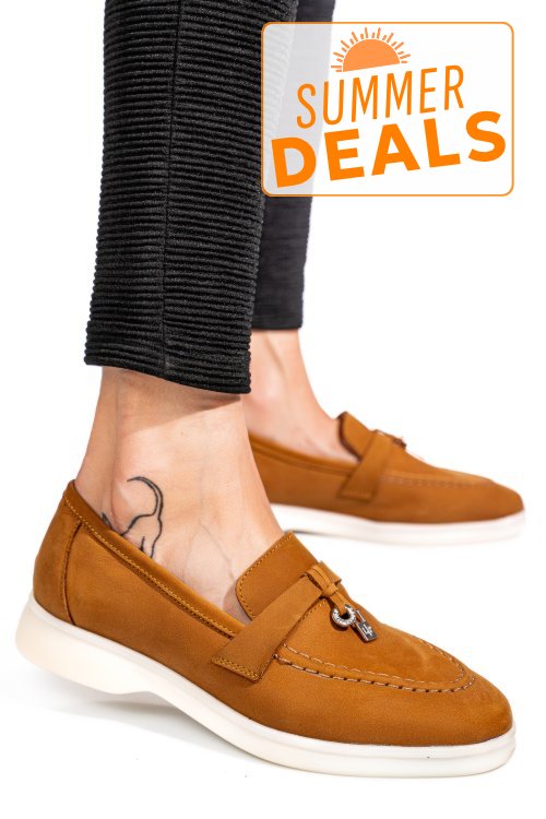 Mocasini maro piele naturala intoarsa 4s7755
