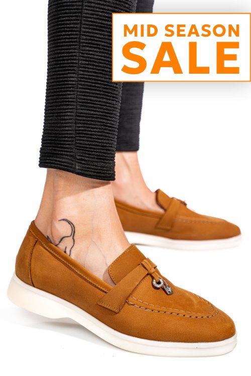 Mocasini maro piele naturala intoarsa 4s7755