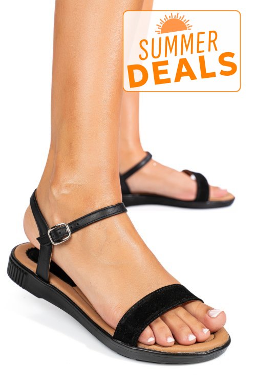 Sandale all black piele naturala 5s7715