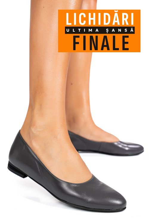 Balerini gri inchis piele naturala 4s7755