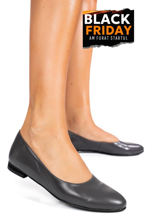 Balerini gri inchis piele naturala 4s7755
