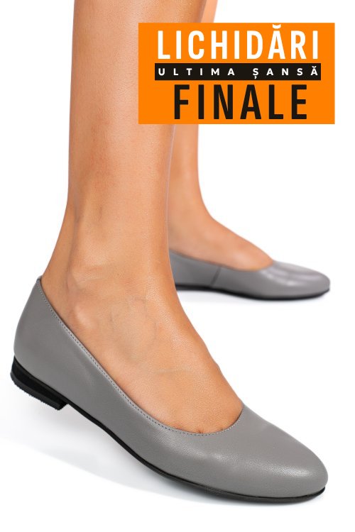Balerini gri piele naturala 4s7755
