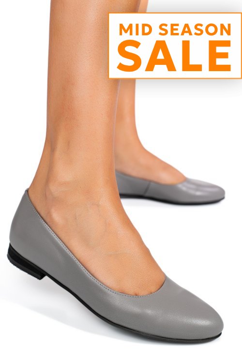 Balerini gri piele naturala 4s7755