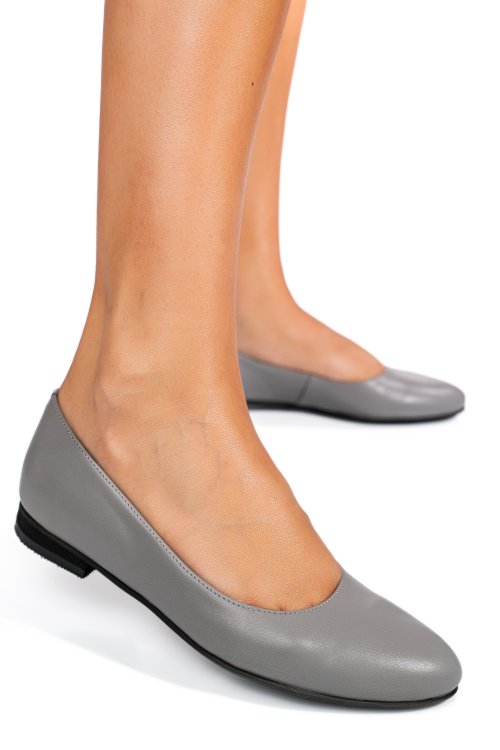 Balerini gri piele naturala 4s7755