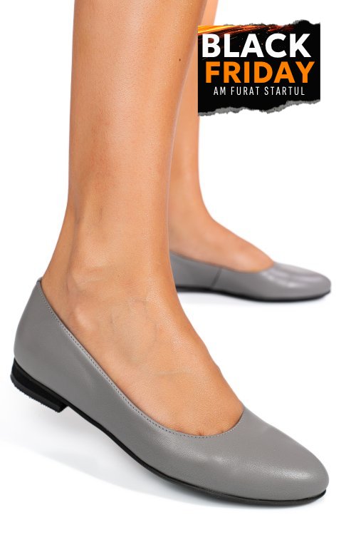 Balerini gri piele naturala 4s7755