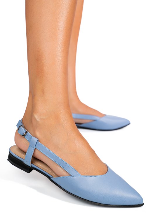 Balerini albastri piele naturala 3s7725