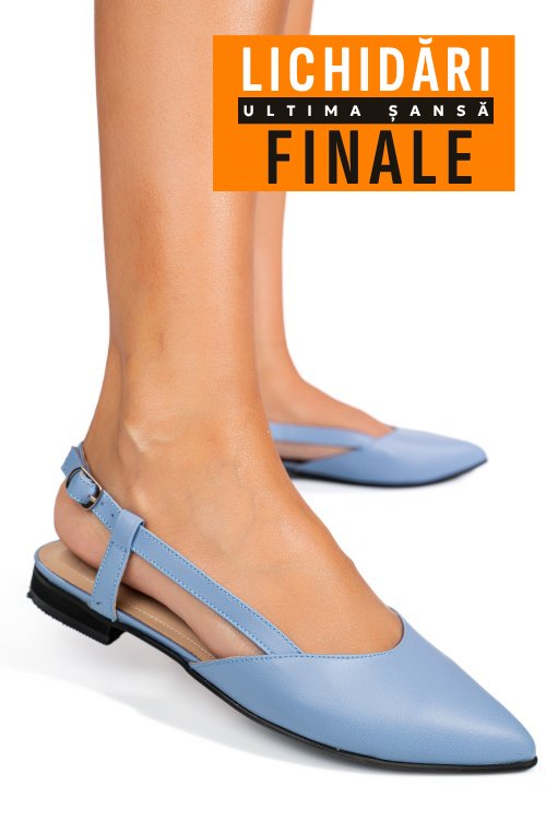 Balerini albastri piele naturala 3s7725