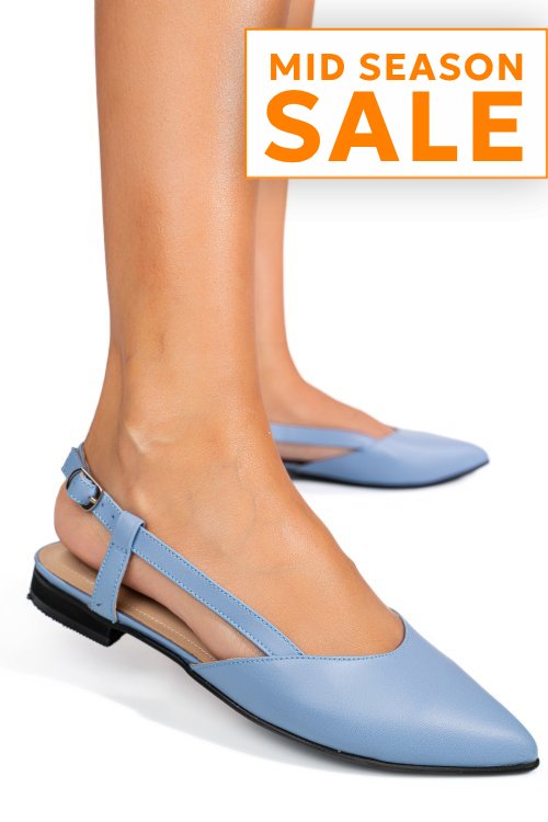 Balerini albastri piele naturala 3s7725