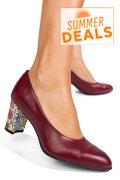 PANTOFI VISINIU FLORAL PIELE NATURALA 1S77700