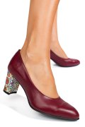 PANTOFI VISINIU FLORAL PIELE NATURALA 1S77700