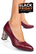 PANTOFI VISINIU FLORAL PIELE NATURALA 1S77700