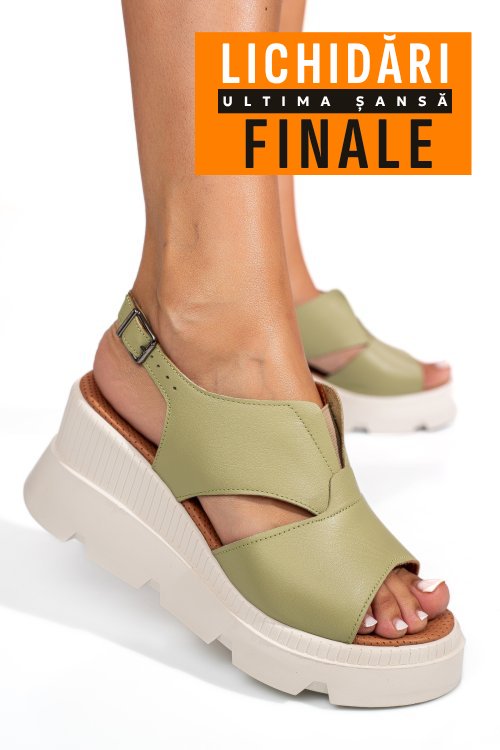Sandale verzi piele naturala ys7714