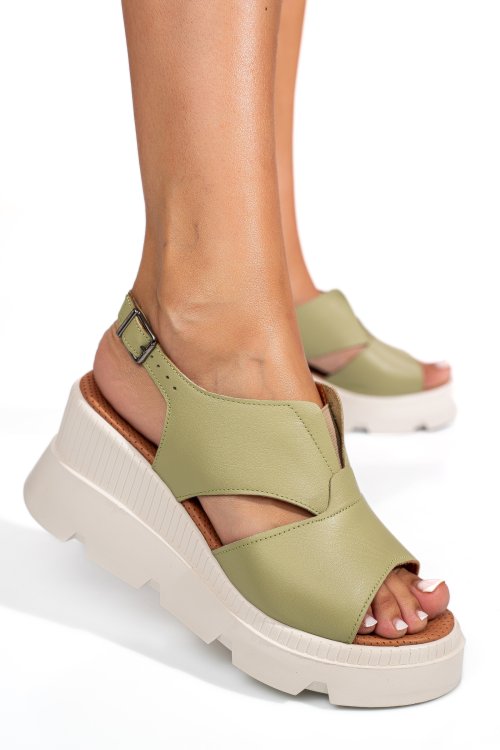 Sandale verzi piele naturala ys7714