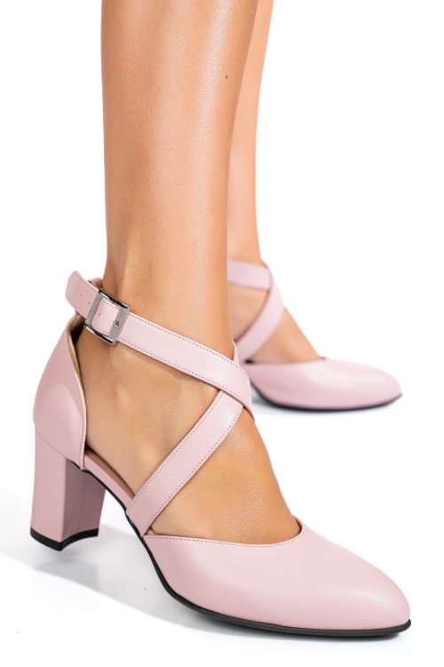 Pantofi roz piele naturala 5s77762