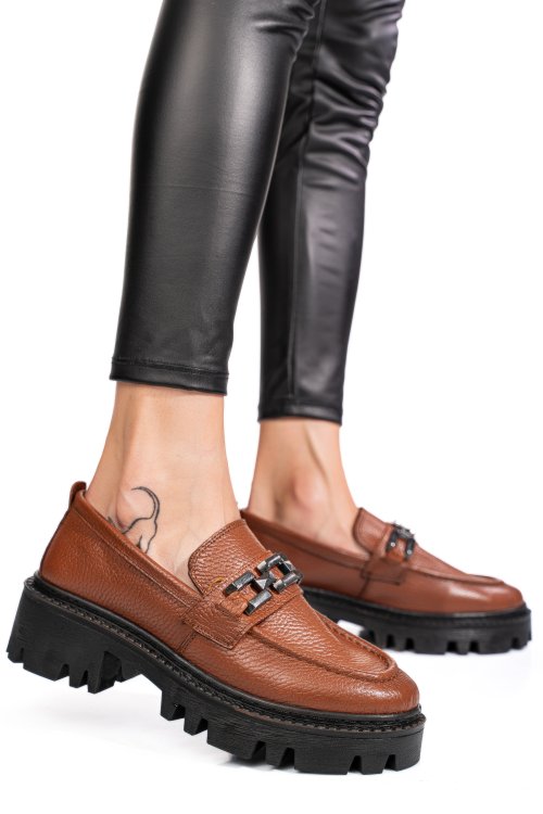 Mocasini maro piele naturala ipcbm016b