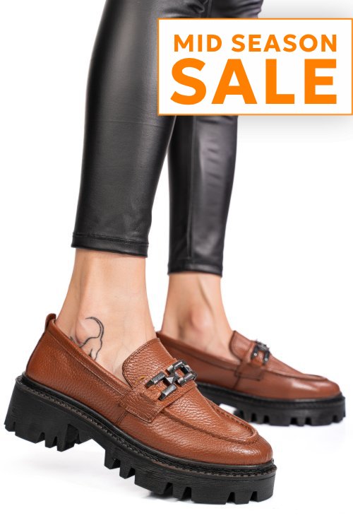 Mocasini maro piele naturala ipcbm016b