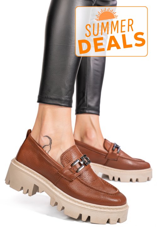 Mocasini maro piele naturala ipcbm001b