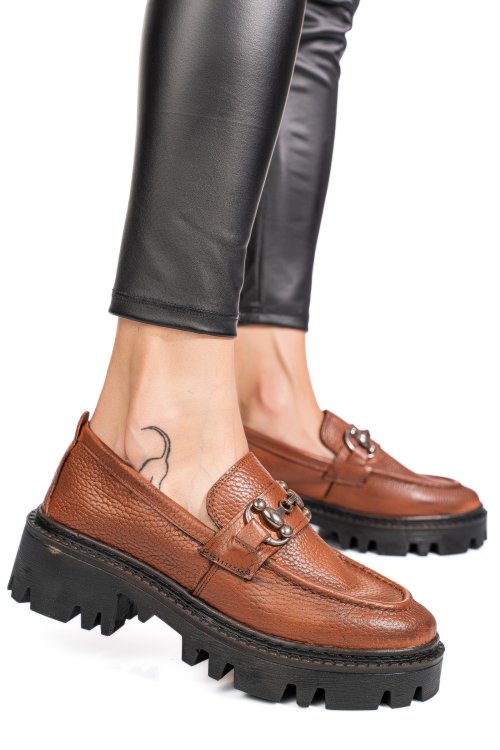 Mocasini maro piele naturala ipcbm021b