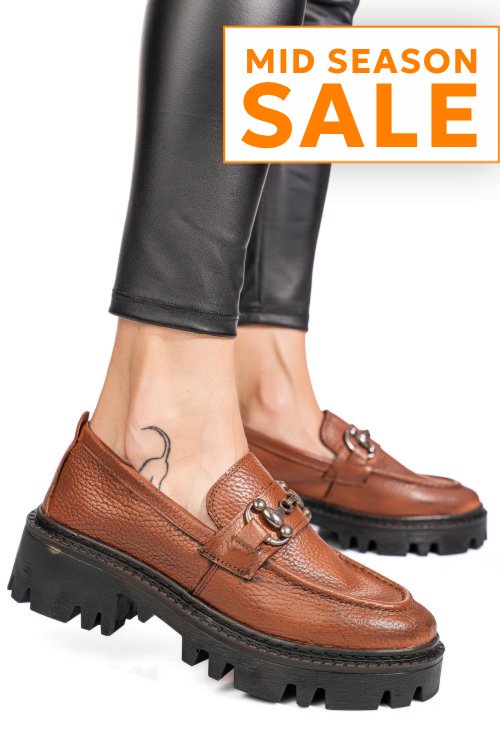 Mocasini maro piele naturala ipcbm021b