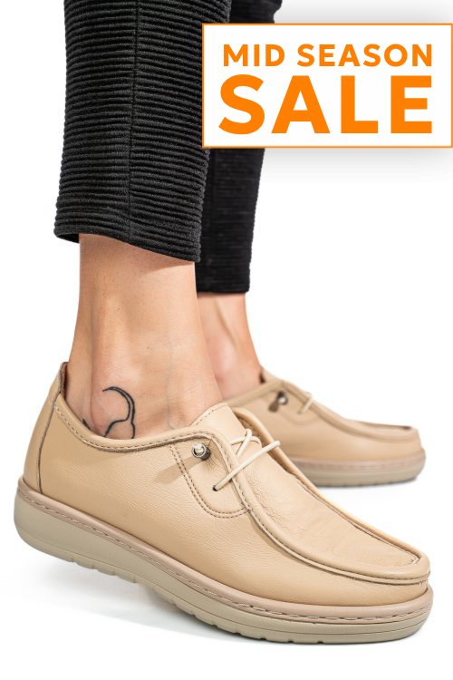 Mocasini bej piele naturala 1pc960