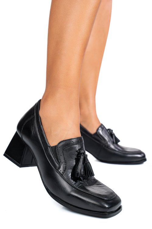 Pantofi negri piele naturala ts77im272