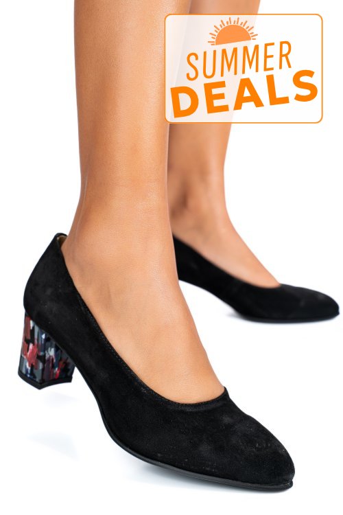 Pantofi negru picasso piele naturala intoarsa 1s77500