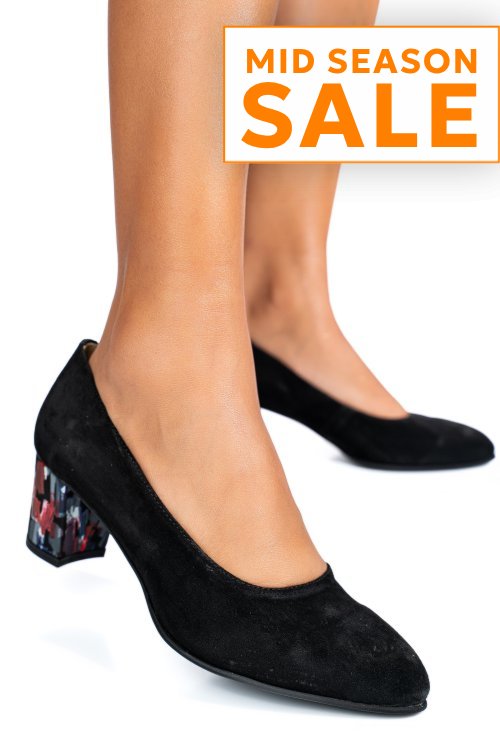 Pantofi negru picasso piele naturala intoarsa 1s77500