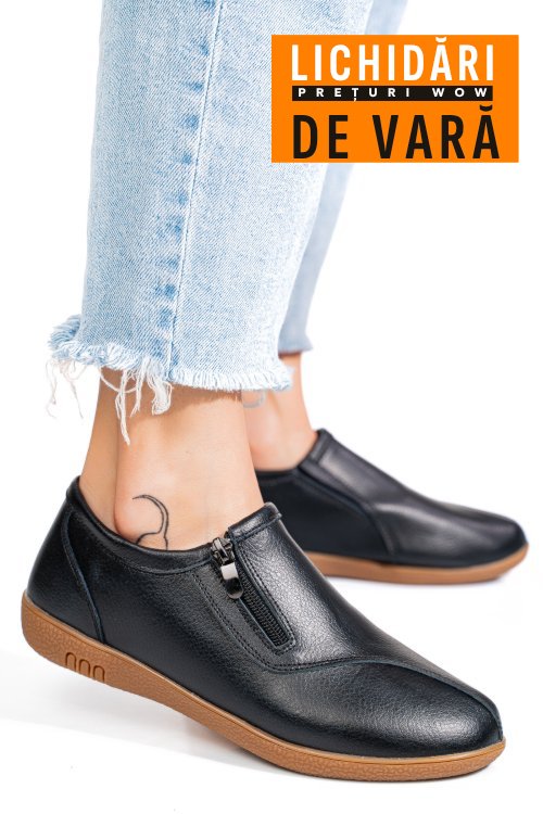 Pantofi negri piele naturala pspl301