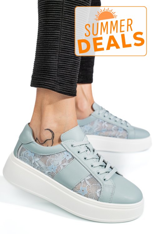 Pantofi sport light blue piele naturala fsp001-848