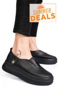 PANTOFI SPORT NEGRI PIELE NATURALA TSP9008