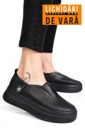 PANTOFI SPORT NEGRI PIELE NATURALA TSP9008