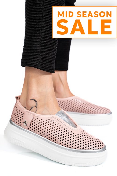 Pantofi sport roz piele naturala tsp9008