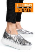 PANTOFI SPORT ARGINTII PIELE NATURALA TSP9008