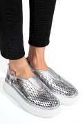 PANTOFI SPORT ARGINTII PIELE NATURALA TSP9008