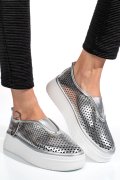 PANTOFI SPORT ARGINTII PIELE NATURALA TSP9008