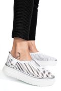 PANTOFI SPORT ALBI PIELE NATURALA TSP9008