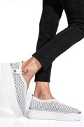 PANTOFI SPORT ALBI PIELE NATURALA TSP9008