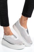 PANTOFI SPORT ALBI PIELE NATURALA TSP9008