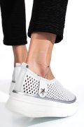 PANTOFI SPORT ALBI PIELE NATURALA TSP9008
